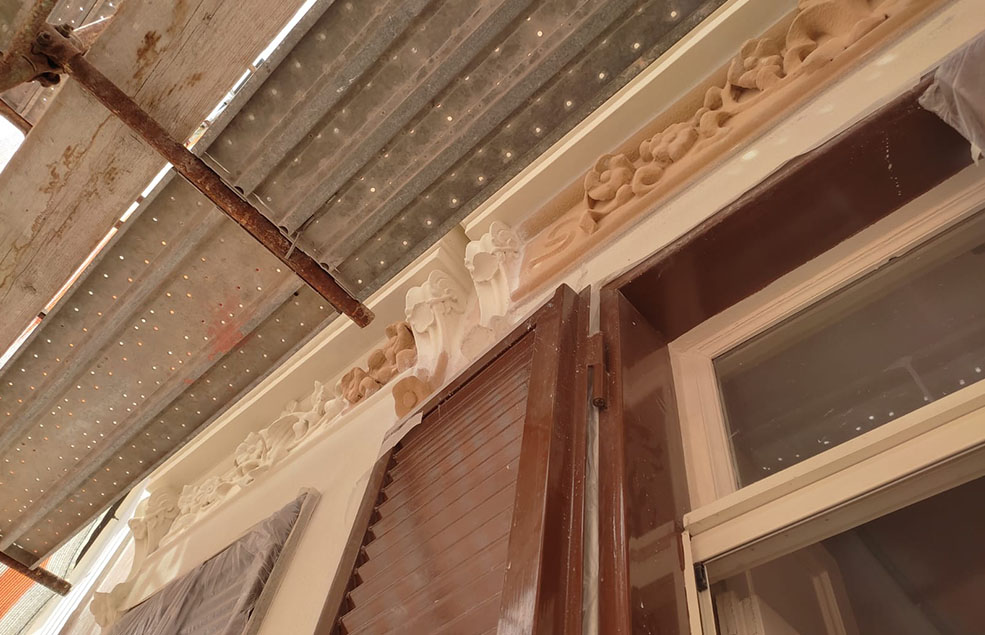rifacimento facciata: ricostruzione fregi in facciata con tecnologia laser scanner 3d